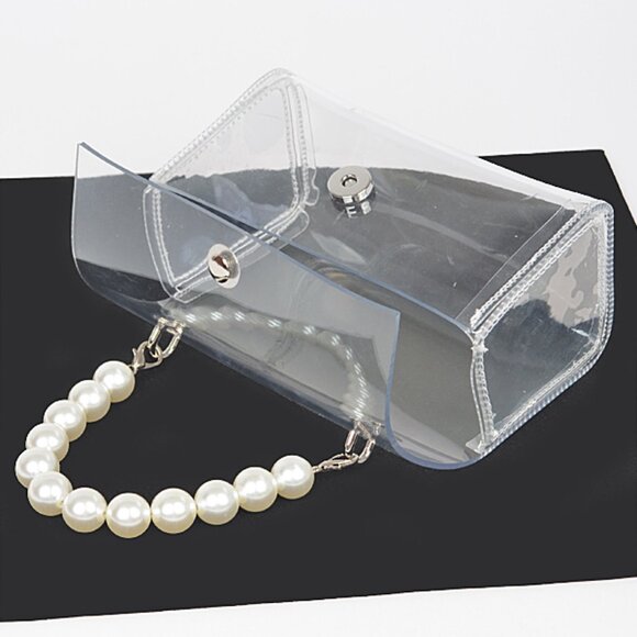 BNWT Brand New Transparent Pearl Handle Stadium Bag Cleared Bag - Picture 5 of 6